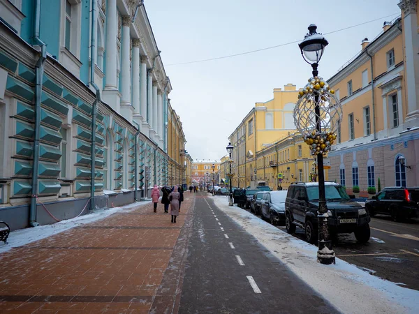 Januari 2019 Moskva Moskva Gator Centrala Gatorna Huvudstaden Ryssland Moskva — Stockfoto