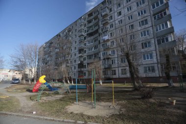 2013, Vladivostok - Vladivostok paneli ve tuğla evler konut geliştirme. Uzakdoğu'nun başkentin bölgelerinde uyku sokakları