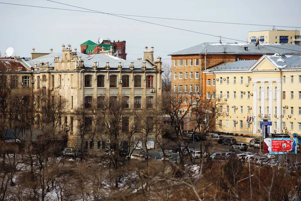 2013 Морской Фасад Столице Дальнего Востока Городе Владивостоке Морской Торговый — стоковое фото