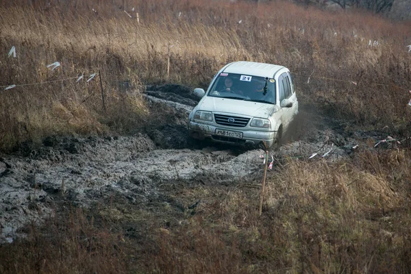 Ussuriysk Primorsky Krai Spring 2012 Competitie Een Jeep Trial Onder — Stockfoto