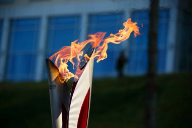 15 Kasım 2013 - Russkiy Adası, Vladivostok - Olimpik meşaleler geçti. Atletler, 2014 Olimpiyatları arifesinde Fefu kampüsünde Olimpiyat meşalesi ile koştular.