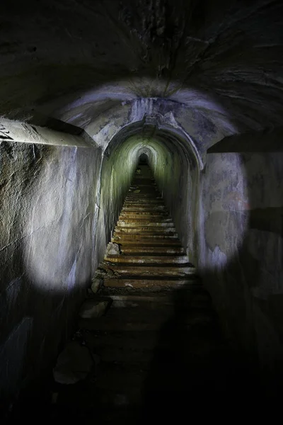 Passagens Subterrâneas Fortaleza Vladivostok Túnel Subterrâneo Fortes Russos Vladivostok — Fotografia de Stock
