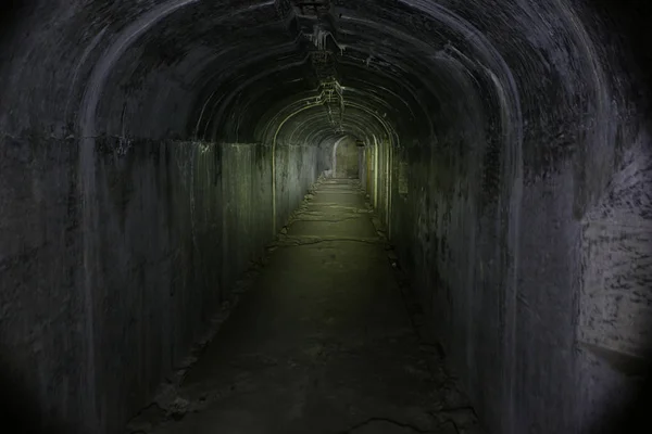 Podziemne Fragmenty Twierdzy Władywostoku Podziemny Tunel Rosyjskich Fortów Władywostoku — Zdjęcie stockowe