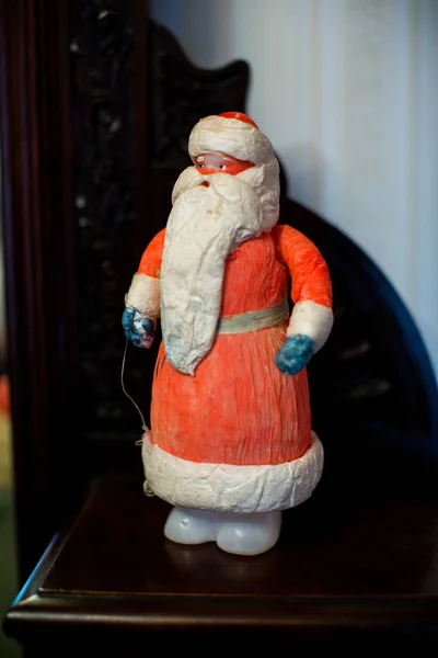 Старый Игрушечный Новогодний Санта Клаус Изготовленный Ссср — стоковое фото