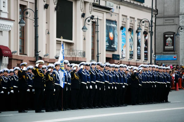 Травня 2013 Владивосток Приморський Край Колони Воїнів Російської Армії Парад — стокове фото