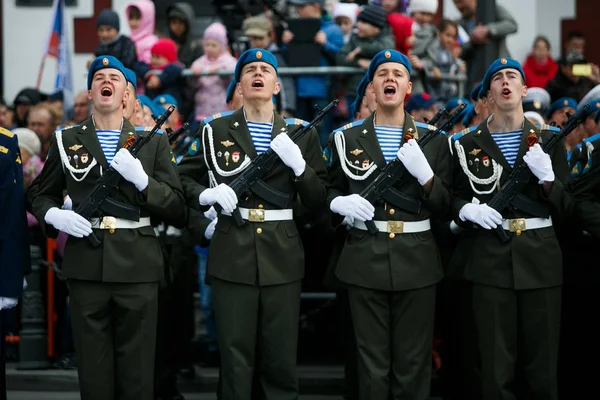 Mai 2013 Vladivostok Territoire Primorsky Colonnes Soldats Armée Russe Défilé — Photo