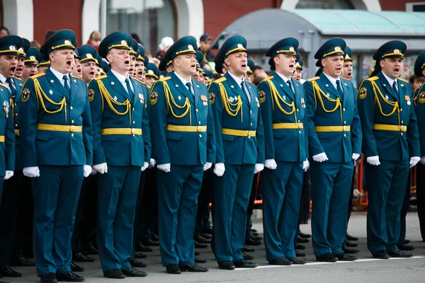 Mai 2013 Wladiwostok Primorsker Region Kolonnen Von Soldaten Der Russischen — Stockfoto