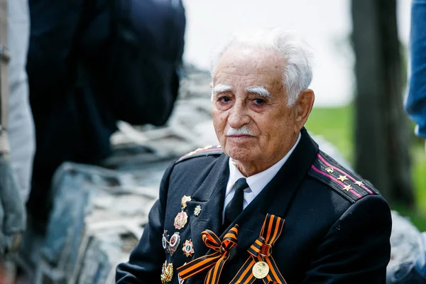Maio 2013 Vladivostok Primorsky Krai Retrato Veterano Segunda Guerra Mundial — Fotografia de Stock