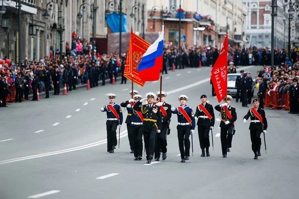 Травня 2013 Владивосток Приморський Край Колони Воїнів Російської Армії Парад — стокове фото