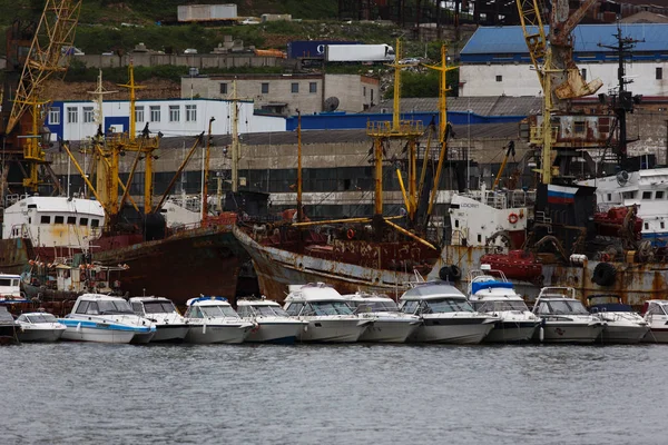 Septiembre 2013 Vladivostok Rusia Golden Horn Bay Vladivostok Viejos Barcos — Foto de Stock