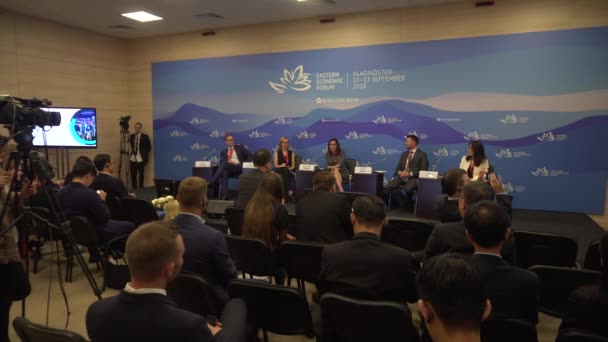 September 2018 Vladivostok Rusland Het Oostelijke Economische Forum Het Russische — Stockvideo