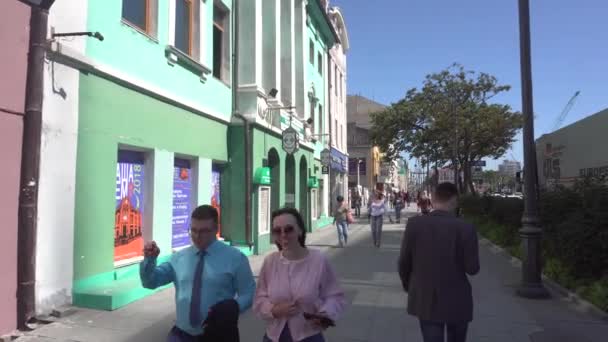 September 2018 Wladiwostok Russland Die Hauptstraße Der Hauptstadt Des Fernen — Stockvideo