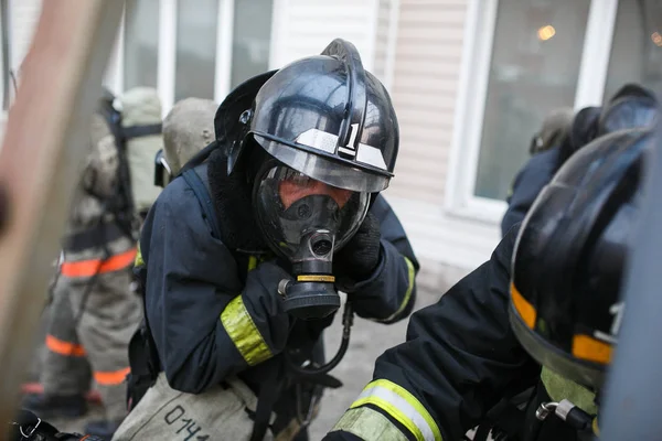 Novembre 2014 Vladivostok Territoire Primorsky Incendie Hôtel Soir Les Pompiers — Photo