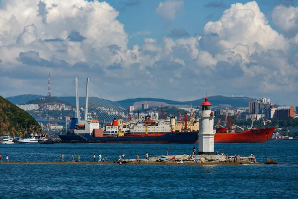 Agosto 2014 Vladivostok Russia Faro Tokarevsky Uno Dei Fari Più — Foto Stock