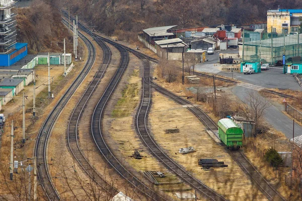 2014年11月 纳霍德卡 俄罗斯 在海港城市纳霍德卡的工业铁路线 — 图库照片