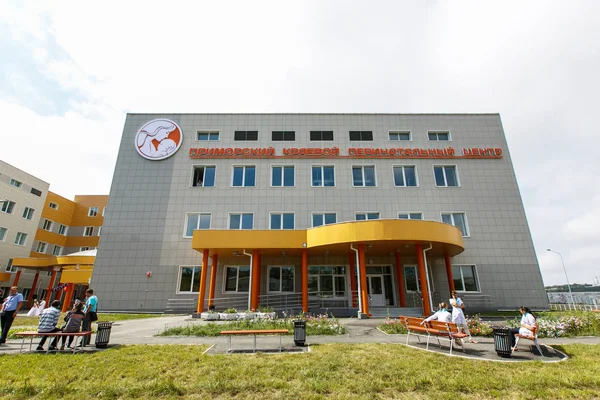 2014 俄罗斯符拉迪沃斯托克 符拉迪沃斯托克新围产期中心的落成典礼 医疗机构新大楼 — 图库照片