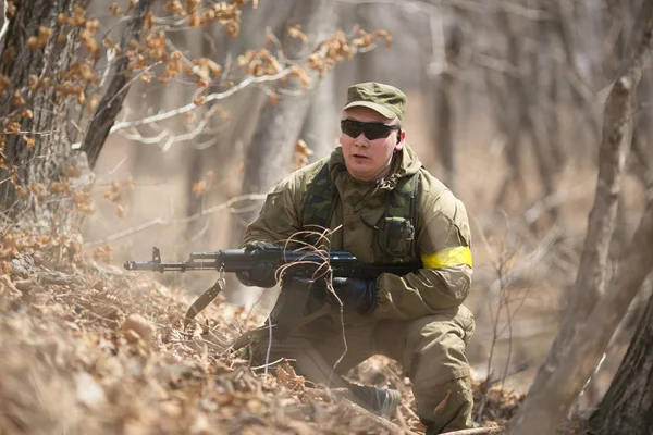 November 2014 Oroszország Aktív Hadgyakorlatok Erdőben Shootout Hadsereg Őszi Erdőben — Stock Fotó