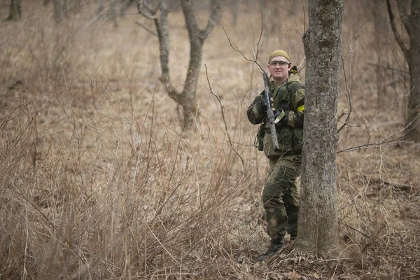 November 2014 Russia Active Military Exercises Forest Shootout Army Autumn — Stock Photo, Image