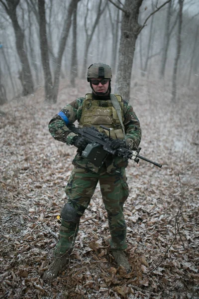 Novembre 2014 Russie Exercices Militaires Actifs Dans Forêt Armée Fusillade — Photo