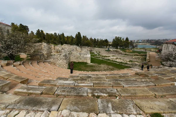 Mars 2014 Sevastopol Ruinerna Ett Historiskt Monument Kherson Necropolis Staden — Stockfoto