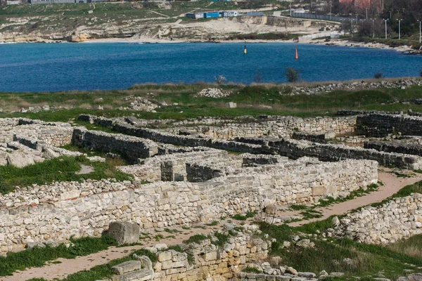 Marzec 2014 Sevastopol Ruiny Historycznego Pomnika Nekropolii Chersońskiej Sewastopolu — Zdjęcie stockowe