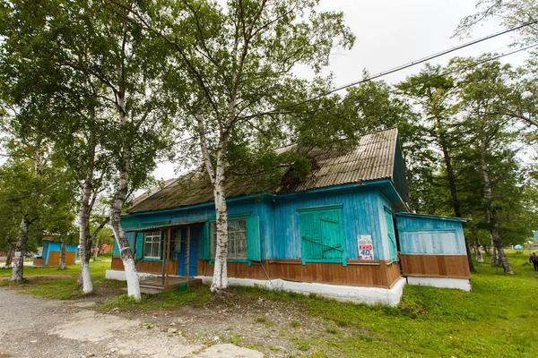 Rue Grand Village Avec Des Maisons Bois Une Route Poussiéreuse — Photo