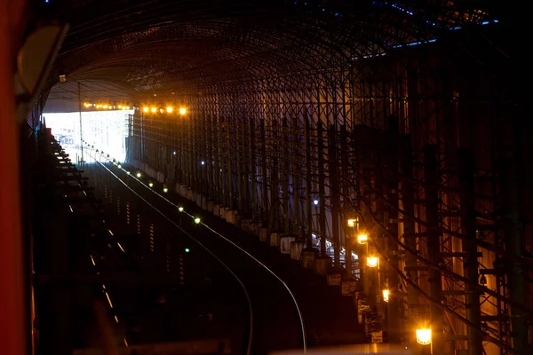 Technologiczny Tunel Kolejowy Dla Przejazdu Zimnych Pociągów — Zdjęcie stockowe
