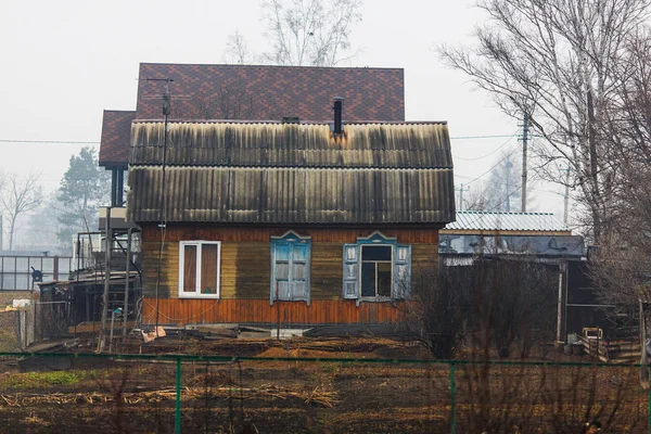 Casa Rustica Legno Tradizionale Casa Villaggio Russa — Foto Stock