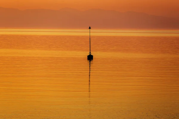 Malerischer Goldener Sonnenuntergang Meer — Stockfoto