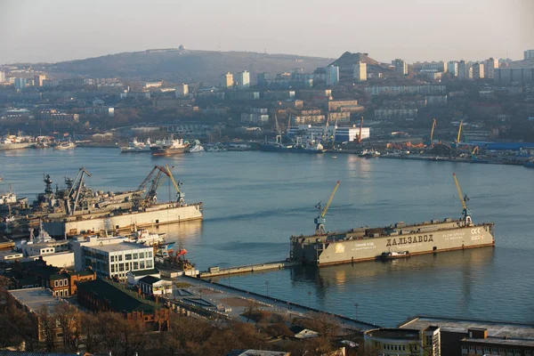 Центральная Часть Города Владивостока Высоты Смотровой Площадки — стоковое фото