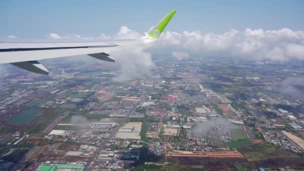 Aereo Decolla Durante Pioggia Dall Aeroporto Suvarnabhumi Bangkok Thailandia — Video Stock