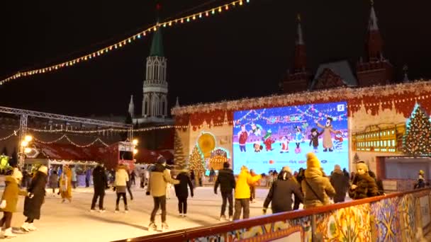 December 2018 Moscow Russia Red Square New Year Eve People — Stock Video