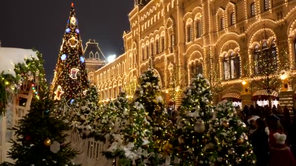 Grudnia 2018 Moskwa Rosja Plac Czerwony Sylwestra Nowy Rok Dekoracje — Wideo stockowe