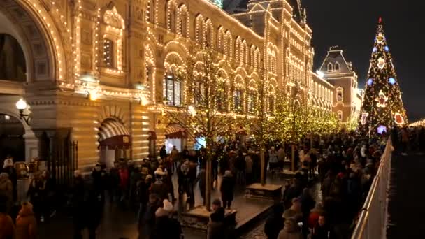 Dezember 2018 Moskau Russland Roter Platz Der Silvesternacht Feierlichkeiten Auf — Stockvideo