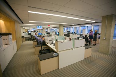 2016 Baharı - Washington DC, ABD - Washington Post 'ta haber odası. Büyük bir Amerikan gazetesinin haber odası.