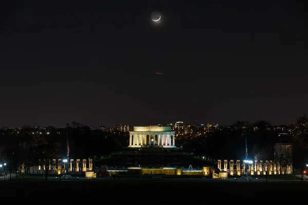 Lincoln Memorial Washington Por Noche — Foto de Stock