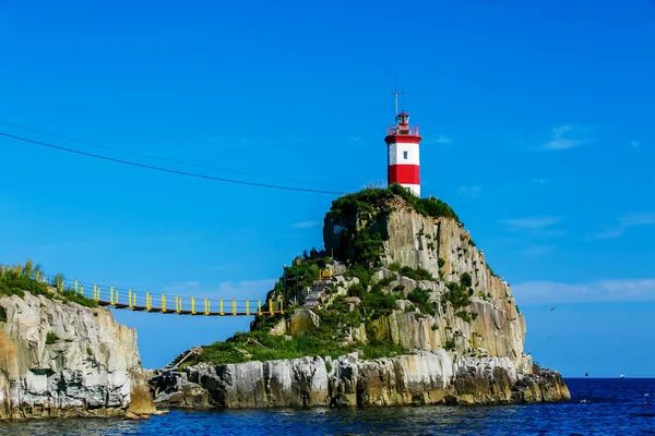 Der Schönste Leuchtturm Wladiwostok Ist Der Leuchtturm Basargin Marine Leuchtturm — Stockfoto