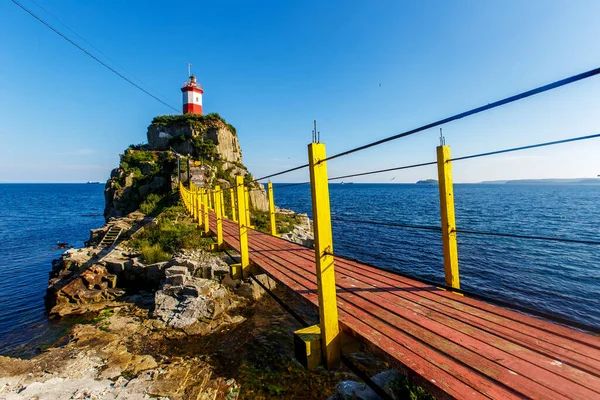 Der Schönste Leuchtturm Wladiwostok Ist Der Leuchtturm Basargin Marine Leuchtturm — Stockfoto