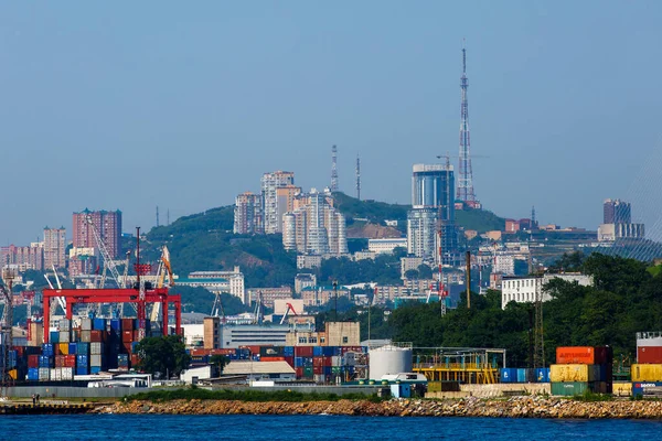 Vladivostok Marine Facade Комерційний Морський Порт Морського Боку — стокове фото