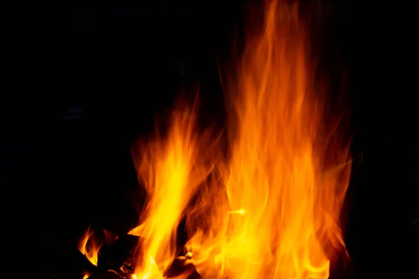 Flames Fire Burning Coals Grill Late Night Copy Paste — Stock Photo, Image