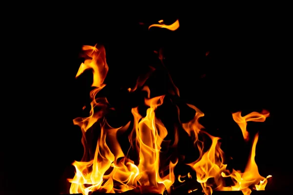 Flames Fire Burning Coals Grill Late Night Copy Paste — Stock Photo, Image