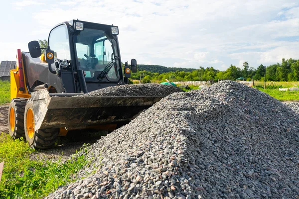 Pala Caricatrice Raccolto Macerie Nel Secchio Lavori Costruzione Copia Incolla — Foto Stock