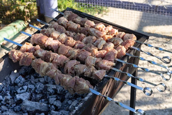 Барбекю Гриле Готовить Мясо Гриле — стоковое фото