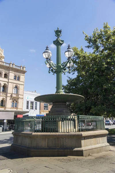 Ornate Victorian Streetlamps Water Fountain City Ballarat Victoria Australia — Stock Photo, Image