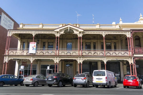 Fachada Edifício Ornamentado Lydiard Street Cidade Ballarat Victoria Austrália — Fotografia de Stock