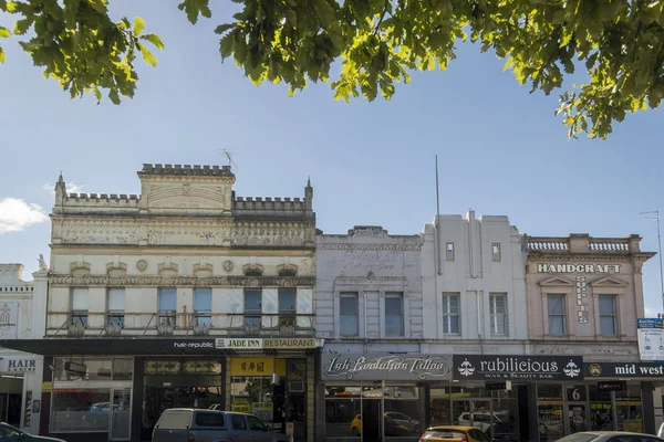 Ballarat Kentinde Sturt Caddesi Bina Cepheleri Görünümü Victoria Avustralya — Stok fotoğraf