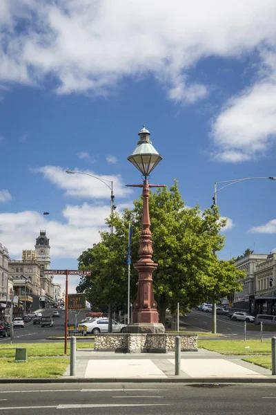 Viktorianische Straßenlaterne Ende Der Sturt Street Ballarat Victoria Australia — Stockfoto