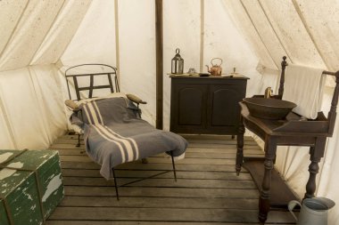 Çadır iç Sovereign Hill, Golden Point, Ballarat, Avustralya bir banliyösünde bir açık hava Müzesi. Sovereign Hill Ballarat'ın ilk on yıl sonra 1851 yılında orada altın keşif gösteriyor.