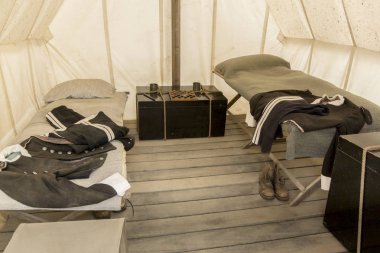 Çadır iç Sovereign Hill, Golden Point, Ballarat, Avustralya bir banliyösünde bir açık hava Müzesi. Sovereign Hill Ballarat'ın ilk on yıl sonra 1851 yılında orada altın keşif gösteriyor.