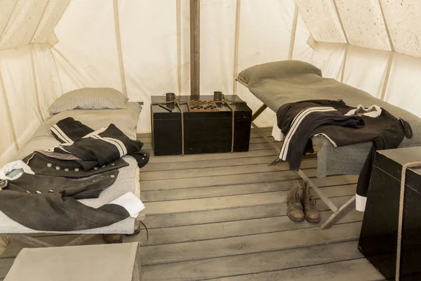 Çadır iç Sovereign Hill, Golden Point, Ballarat, Avustralya bir banliyösünde bir açık hava Müzesi. Sovereign Hill Ballarat'ın ilk on yıl sonra 1851 yılında orada altın keşif gösteriyor.